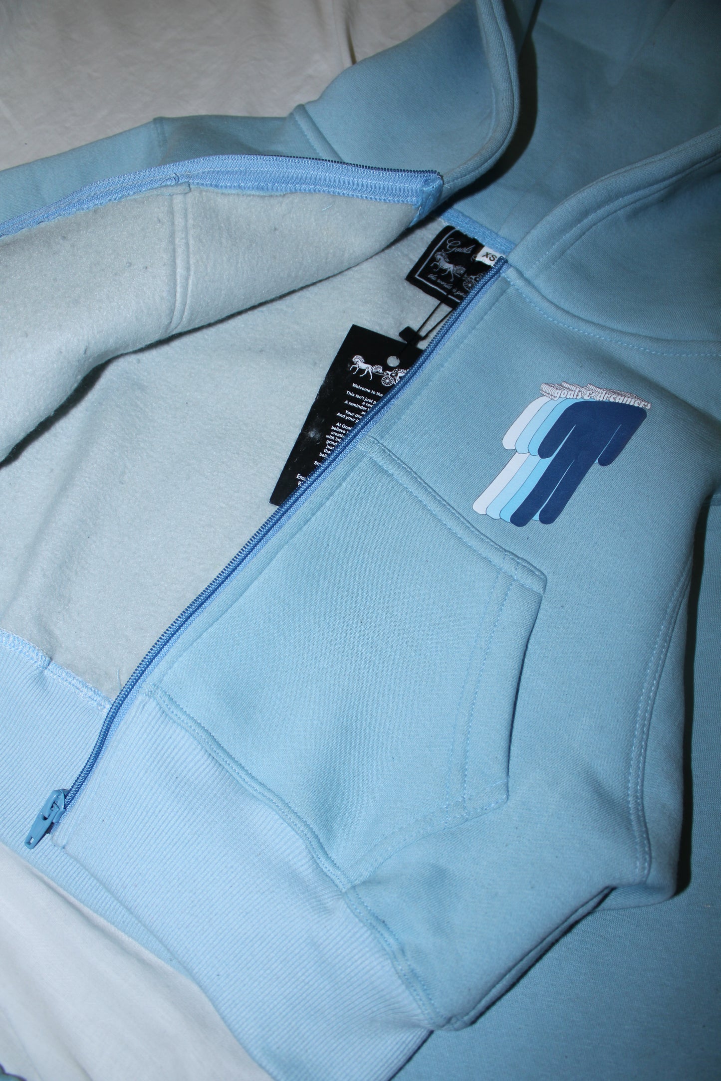TWIYTC sky blue cropped hoodie
