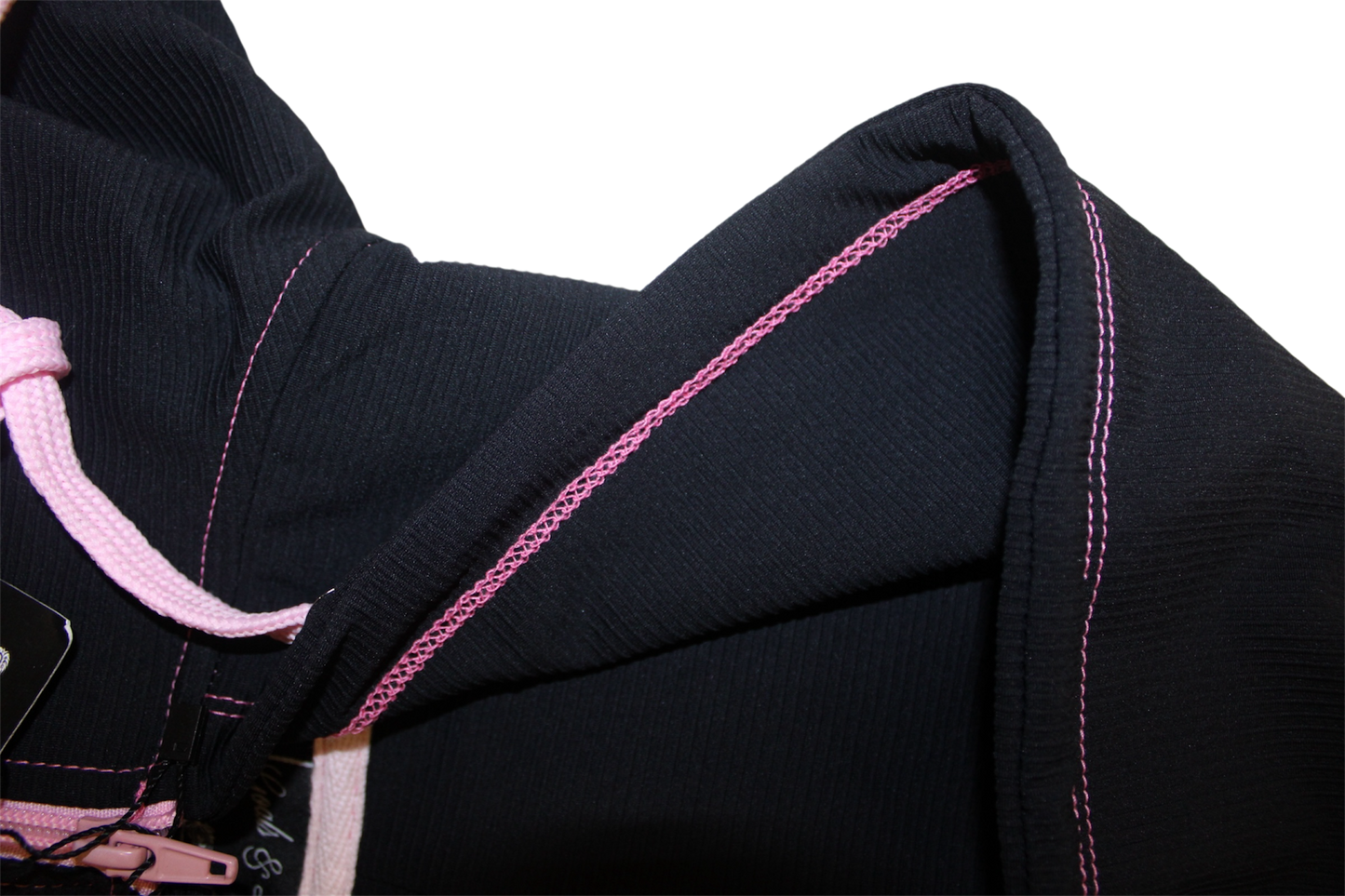 TWIYTC pink and black cropped hoodie