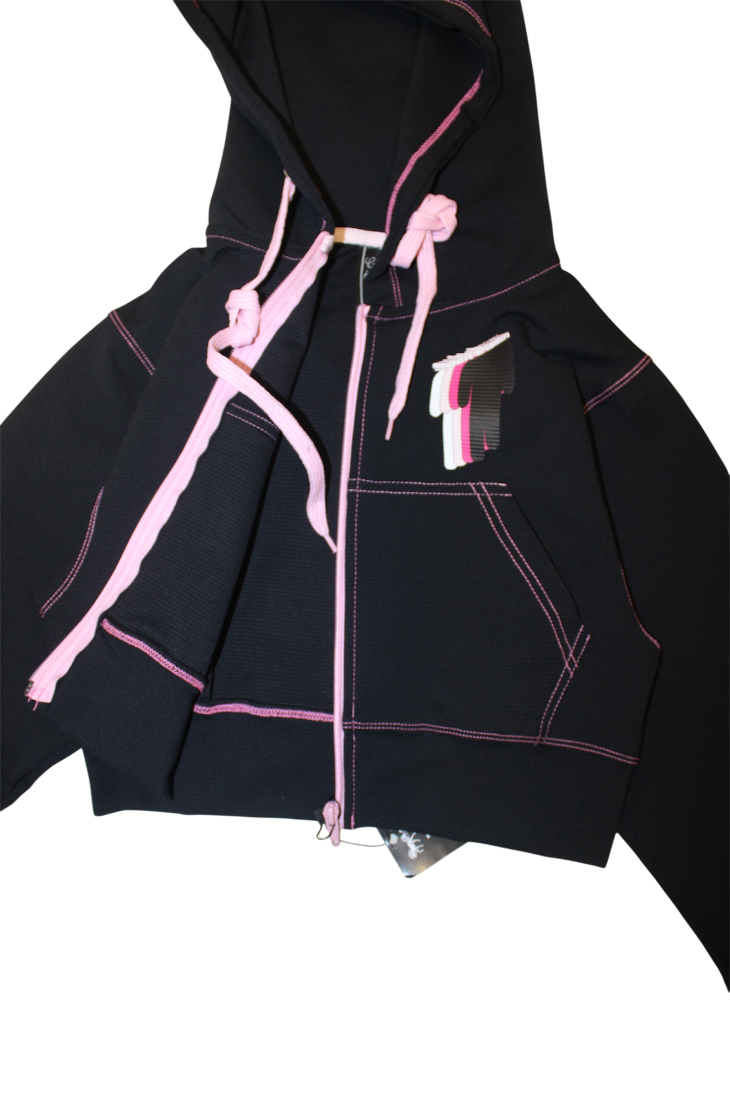 TWIYTC pink and black cropped hoodie