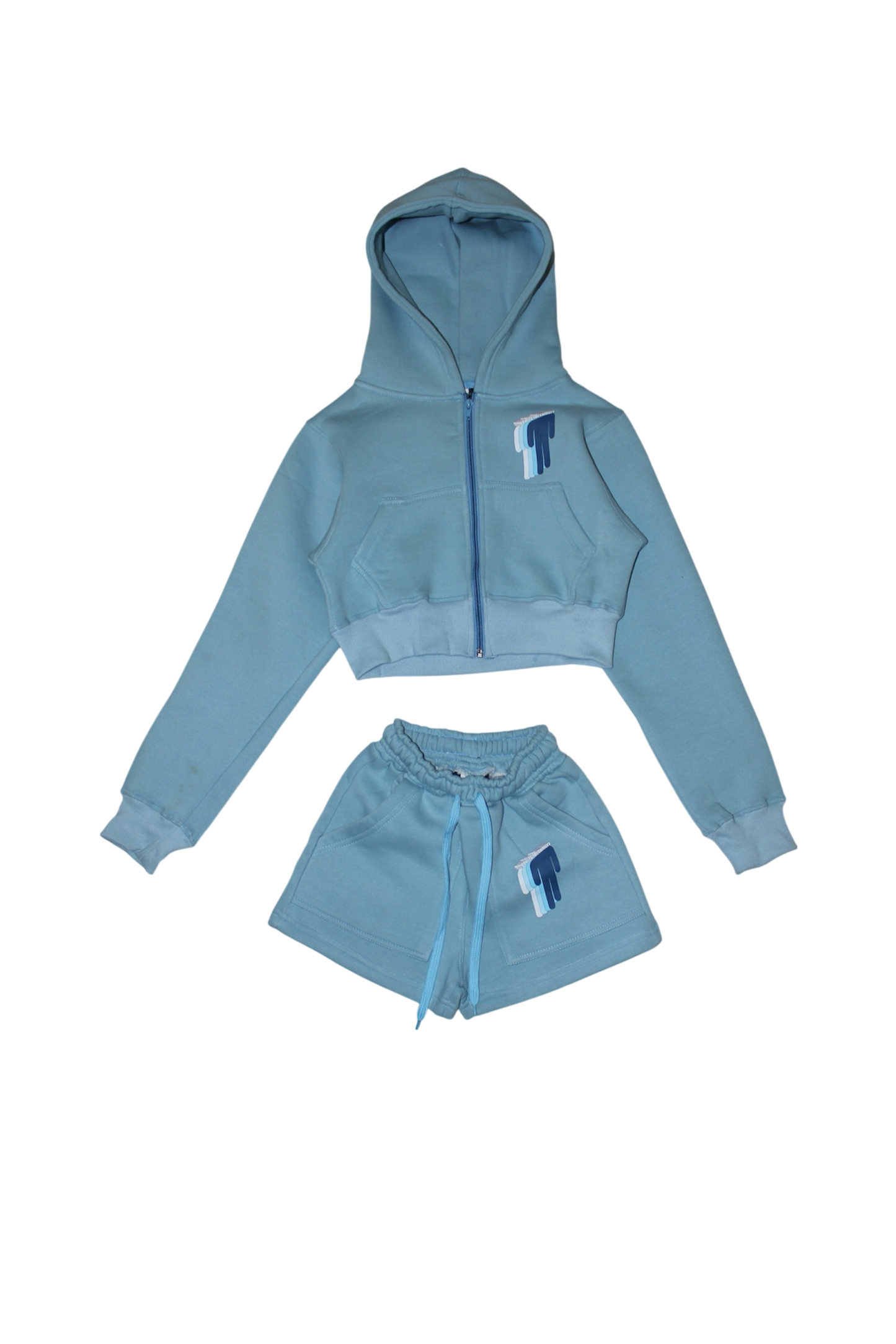 TWIYTC sky blue cropped hoodie