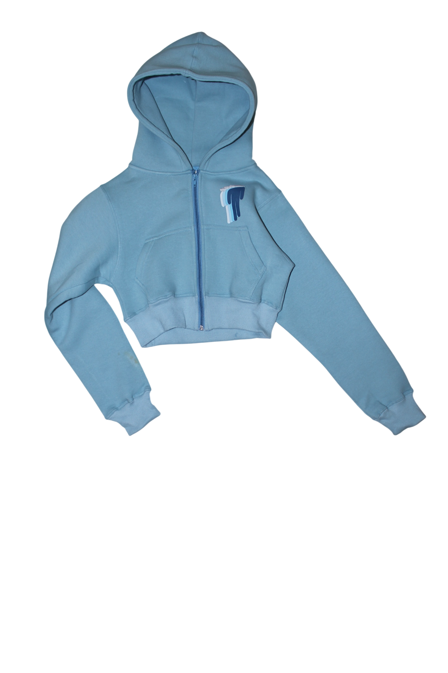 TWIYTC sky blue cropped hoodie