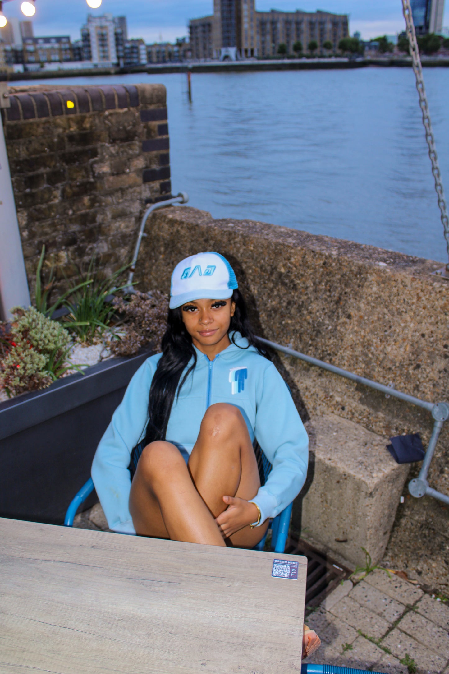 GAD logo trucker cap sky blue