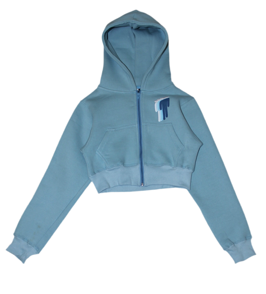 TWIYTC sky blue cropped hoodie